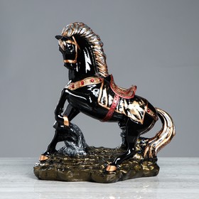 Статуэтка "Конь на дыбах", черная, 37 см