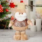 Мягкая игрушка "Дед Мороз в пайетках" стоит, 15х41 см (в сложенном виде 30 см), коричневый - фото 8695369