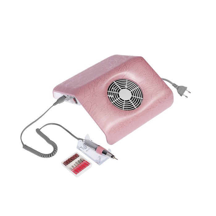 Аппарат для маникюра Luazon LMH-04, 6 насадок, 10/23 Вт, до 25000 об/мин, розовый - фото 728488