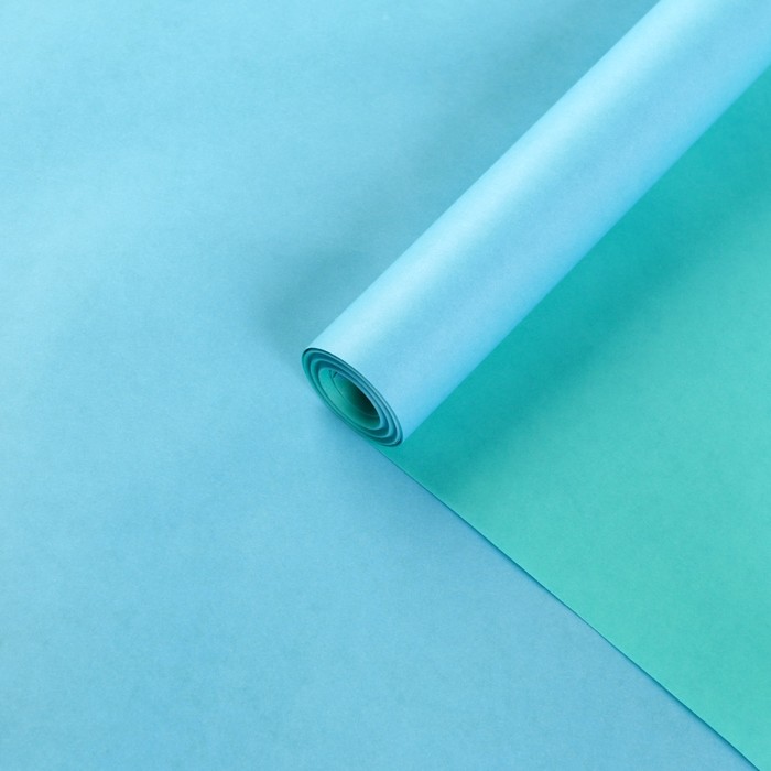 Бумага упаковочная крафт, двусторонняя, светло-голубой+мята, 0.72 х 10 м, 50 г/м² /м2