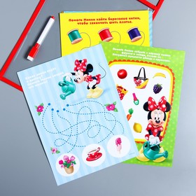 Папка напиши и сотри "Развивающие карточки" с маркером, Микки Маус и его друзья