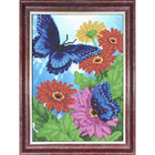 Ткань-схема на габардине для вышивки бисером и крестом «Синие бабочки» - фото 7888753