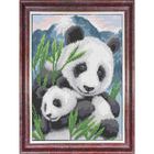 Ткань-схема на габардине для вышивки бисером и крестом «Мамы и их зверята. Панды» - фото 8105797