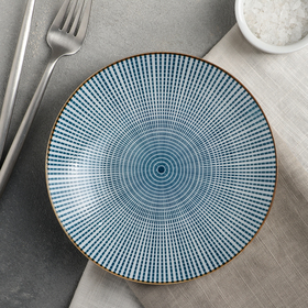 Тарелка керамическая «Мерцание», d=17 см, цвет синий
