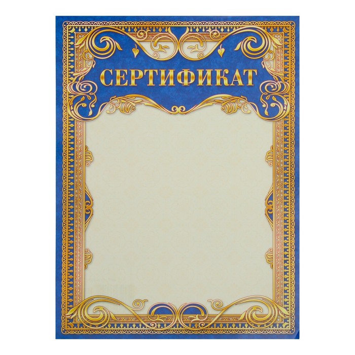 Сертификат "Универсальный" синяя рамка