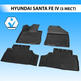 Коврики салона RIVAL, Hyundai Santa Fe, 5 мест, 2018-2021, 12306004 4544879