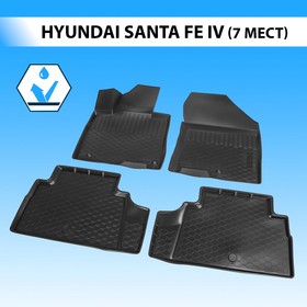 Коврики салона RIVAL, Hyundai Santa Fe, 7 мест, 2018-2021, 12306005 4544880