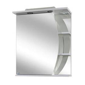 Шкаф-зеркало Лимани 50 с подсветкой левое, белый 25 см х 51 см х 76 см