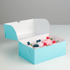 Коробка на 6 капкейков с окном, голубая, 25 х 17 х 10 см 4497626