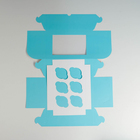 Коробка на 6 капкейков с окном, голубая, 25 х 17 х 10 см 4497626