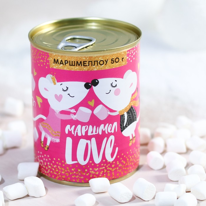 Маршмеллоу в консервной банке «Маршмелlove», пломбир и ваниль, 50 г