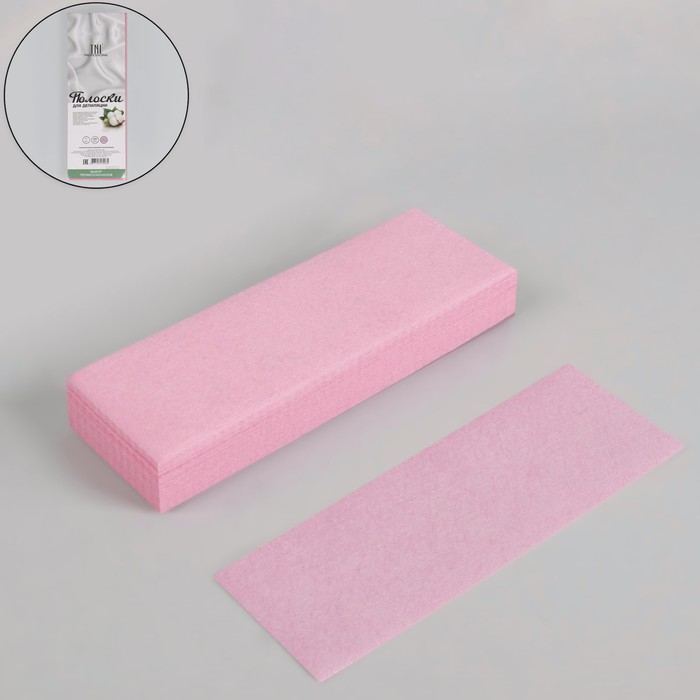Полоски для депиляции, 20 × 7 см, 100 шт, цвет розовый