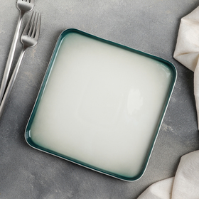 Блюдо для подачи «Туманность», 20×2 см, цвет зелёный/белый