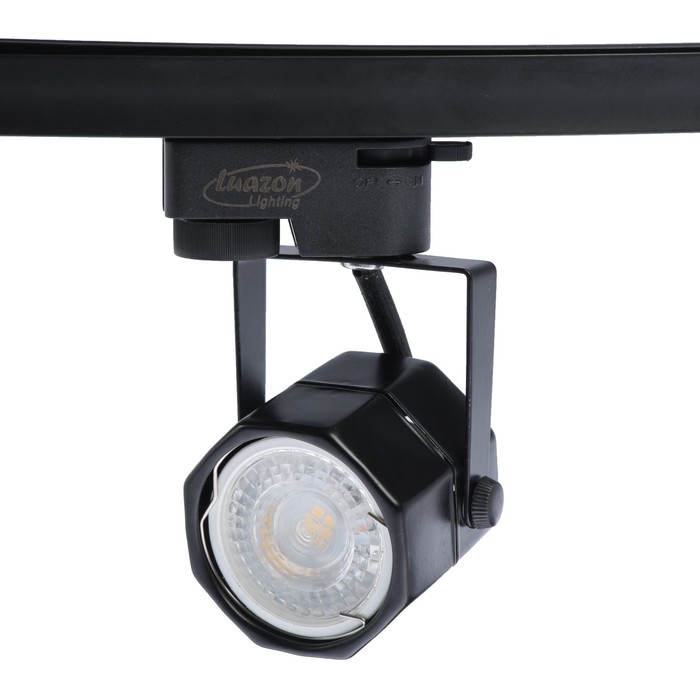 Трековый светильник под лампу Gu10, восемь граней, корпус черный