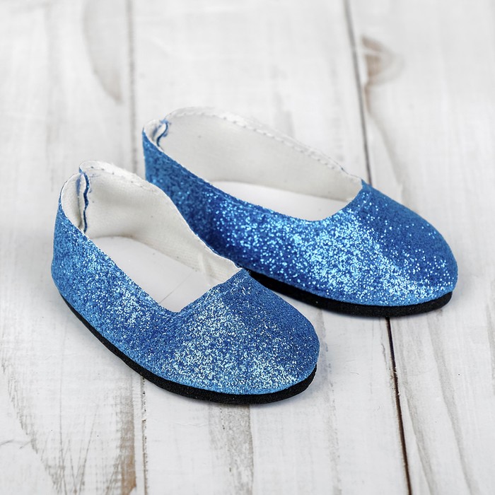 Туфли для куклы «Блёстки», длина стопы: 7 см, цвет синий