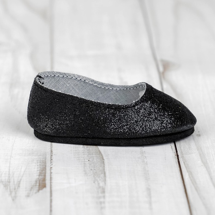 Туфли для куклы «Блёстки», длина стопы: 7 см, цвет черный - фото 798273992