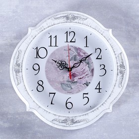 Часы настенные, серия: Классика, "Баконг", белое серебро, 40х40 см