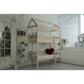 Детская двухъярусная кровать-домик Baby-house, 70 × 190 см, цвет сосна