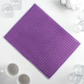 Салфетка для сушки посуды Доляна, 30x40 см, микрофибра, цвет фиолетовый