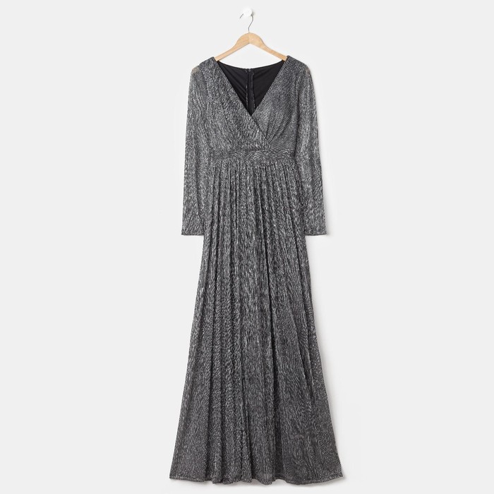 Платье женское MINAKU "Isabel", длинное, размер 46, цвет серебро - фото 798276330