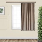 Штора портьерная для кухни Жаккард Бамбук 135х180 см, коричневый, пэ 100% Штора портьерная для кухни Жаккард Бамбук 135х180 см, коричневый, пэ 100%