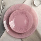Сервиз столовый «Лара», 7 предметов: 6 тарелок d=20 см, 1 тарелка d=30 см, цвет розовый - фото 704736