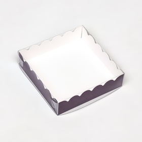 Коробочка для печенья с PVC крышкой, сиреневая, 12 х 12 х 3 см (10 шт)