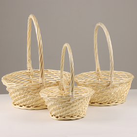 A set of baskets 3 pcs, IV natural