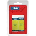 Ластик MILAN Design 6020 ПВХ, прямоугольный, 61x21x11 мм, набор 2 шт., в блистере Ластик MILAN Design 6020 ПВХ, прямоугольный, 61x21x11 мм, набор 2 шт., в блистере