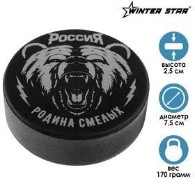 Шайба хоккейная взрослая «Россия», d=7,5 см, h=2,5 см, 170 г в Донецке