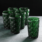 Набор стеклянных стаканов Magistro «Варьете», 465 мл, 8,5×14 см, 6 шт, цвет зелёный - фото 928257