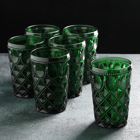 {{photo.Alt || photo.Description || 'Набор стаканов Magistro «Варьете», 465 мл, 8,5×14 см, 6 шт, цвет зелёный'}}