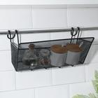 Полка подвесная 37×17×22 см "Лофт", 5 крючков, цвет чёрный Полка подвесная 37×17×22 см "Лофт", 5 крючков, цвет чёрный