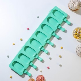 Форма для мороженого Доляна «Эскимо», 42×12,5 см, 8 ячеек (6,8×3,8 см), без выбора цвета