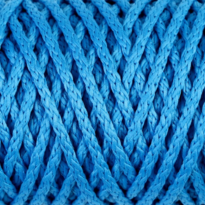 Шнур для вязания "Классик" без сердечника 100% полиэфир ширина 4мм 100м (св.синий)