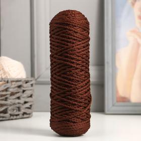 Шнур для вязания "Классик" без сердечника 100% полиэфир ширина 4мм 100м (коричневый)