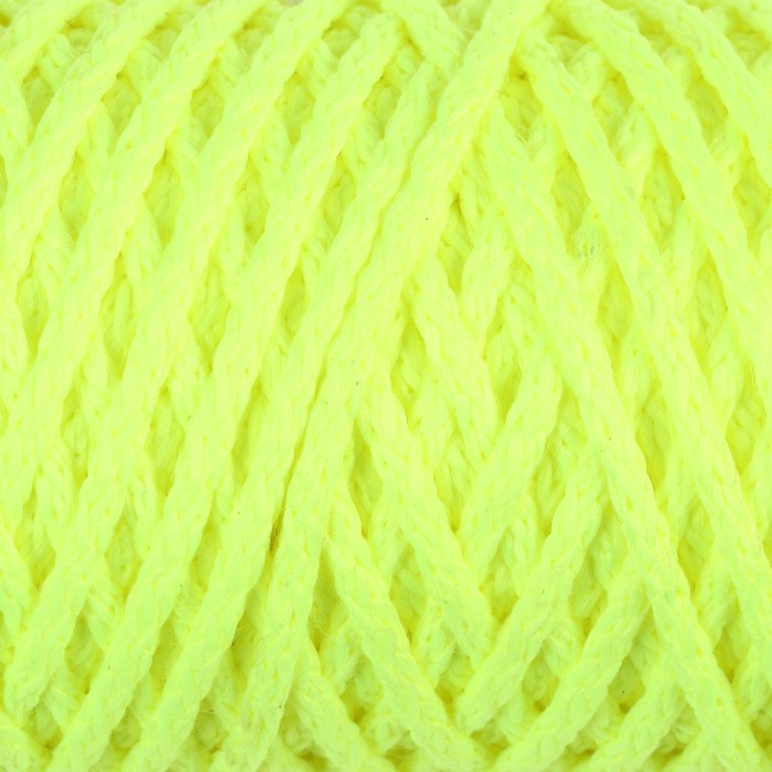 Шнур для вязания "Классик" без сердечника 100% полиэфир ширина 4мм 100м (желтый люмин.)