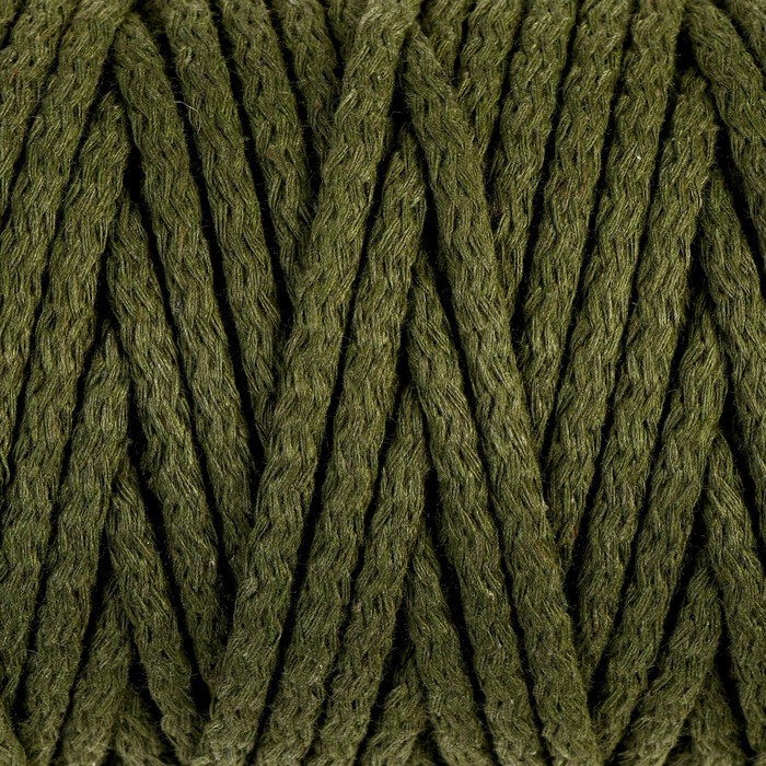 Шнур для вязания "Пухлый" 100% хлопок ширина 5мм 100м (хаки)