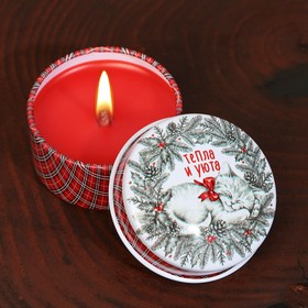 Candle in an iron pot, "Warmth and comfort", 2.5 x 5 cm