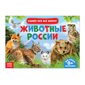 Обучающая книжка «Животные России», 18 животных