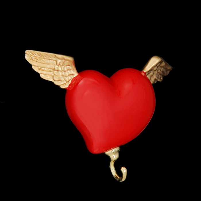 Вешалка "Сердце с крыльями" красная