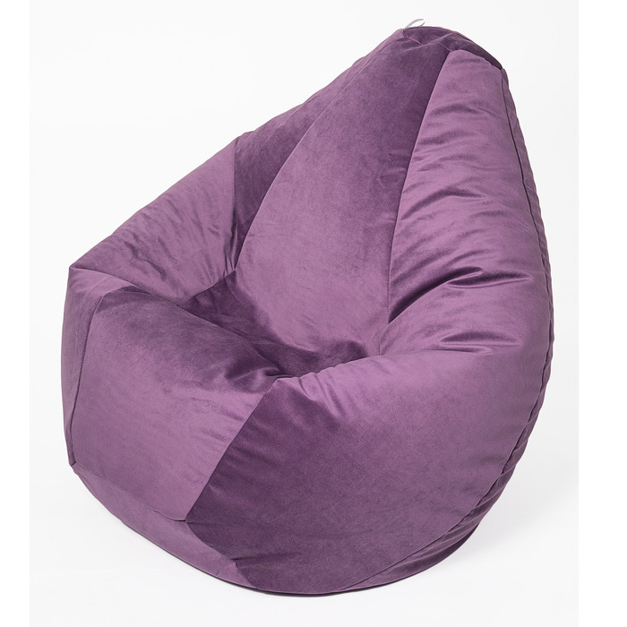 Кресло-мешок «Груша» малая, диаметр 70 см, высота 90 см, цвет фиолетовый, велюр - фото 127148663
