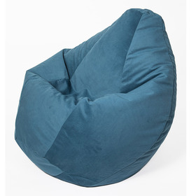 Кресло-мешок «Груша» средняя, диаметр 75 см, высота 120 см, цвет синий, велюр