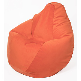 Кресло-мешок «Груша» средняя, диаметр 75 см, высота 120 см, цвет оранжевый, велюр