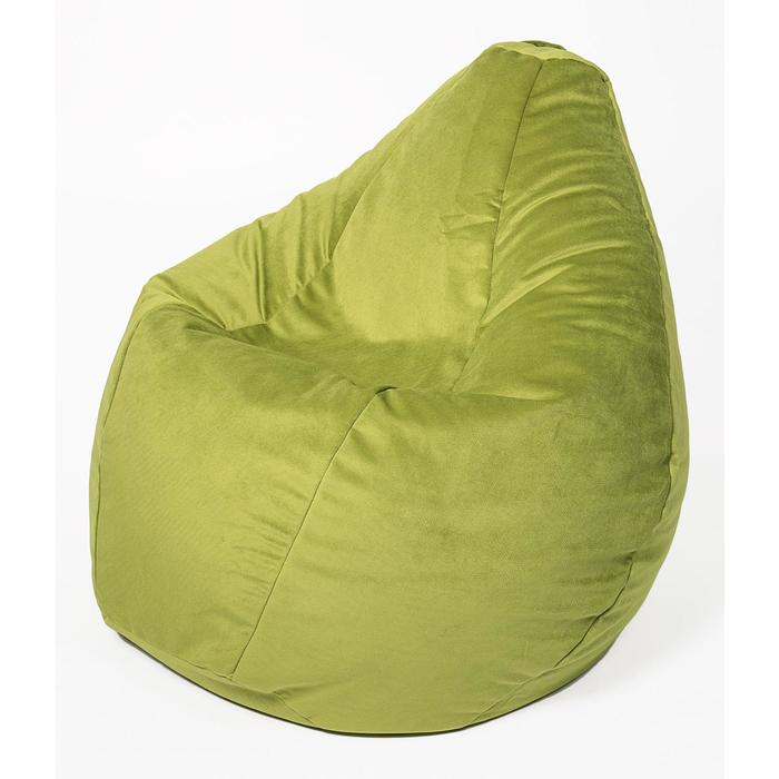 Кресло-мешок «Груша» большая, диаметр 90 см, высота 135 см, цвет травяной, велюр - фото 127148723