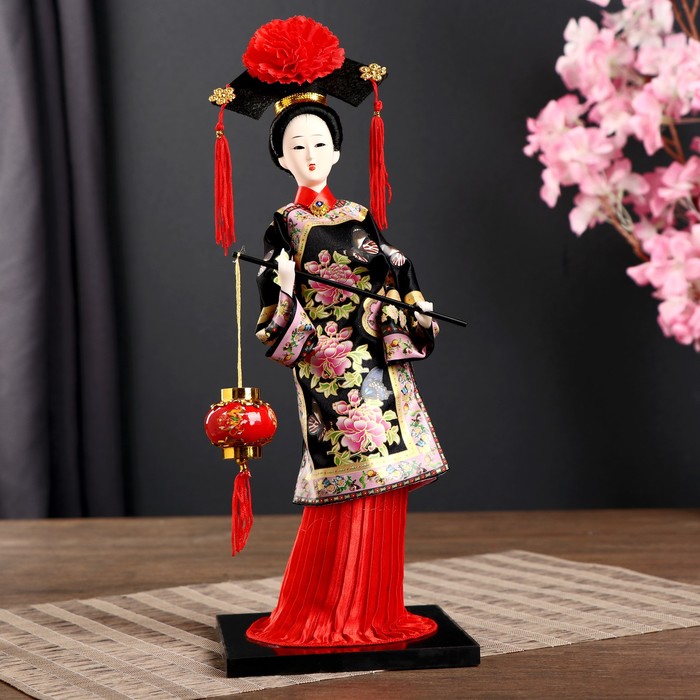 Кукла коллекционная "Китаянка в национ. платье с китайским фонариком" МИКС 32х12,5х12,5 см - фото 233983