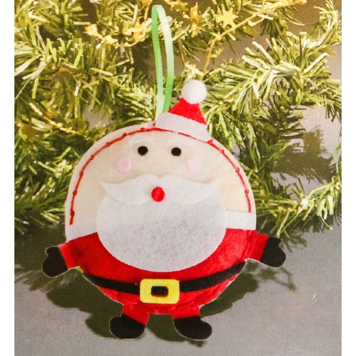 Набор для создания подвесной ёлочной игрушки из фетра «Шар - Дед Мороз»