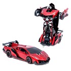 Робот-трансформер радиоуправляемый Lamborghini Veneno, работает от аккумулятора, цвет красный
