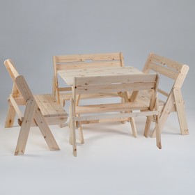 Комплект садовой мебели "Душевный": стол 1,2 м, четыре скамейки
