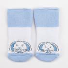 Носки детские махровые, цвет белый/голубой, размер 7-8 - фото 6640265